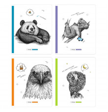 Тетрадь 48л., А5, клетка BG "Дремучий лес", микро sandy-touch лак