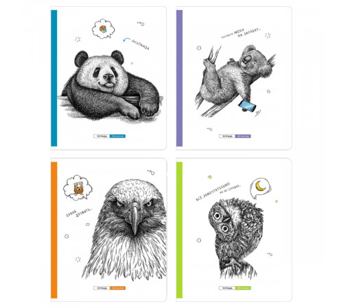 Тетрадь 48л., А5, клетка BG "Дремучий лес", микро sandy-touch лак