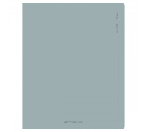 Тетрадь 48л., А5, клетка Greenwich Line "Gray", "cофт-тач" ламинация, выб. лак, 70г/м2