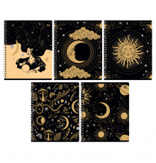 Тетрадь 48л., А5, клетка на гребне BG "Карты таро", тиснение фольгой