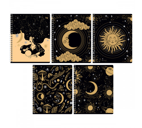 Тетрадь 48л., А5, клетка на гребне BG "Карты таро", тиснение фольгой