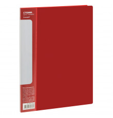 Папка с 60 вкладышами СТАММ "Стандарт" А4, 21мм, 700мкм, пластик, красная