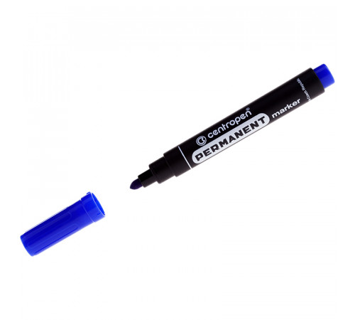 Маркер перманентный Centropen "8566" синий, пулевидный, 2,5мм