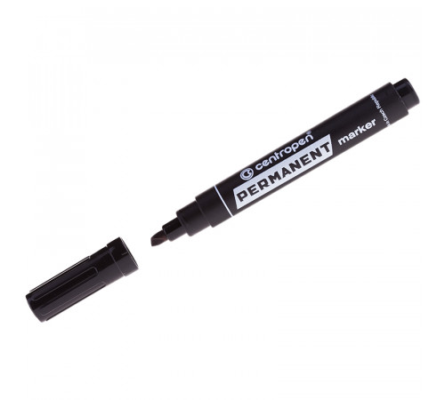 Маркер перманентный Centropen "8576" черный, скошенный, 1-4,6мм