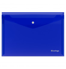 Папка-конверт на кнопке Berlingo "No Secret", А3, 200мкм, синяя