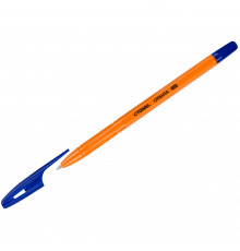 Ручка шариковая СТАММ "Орбита 100" синяя, 0,7мм, оранжевый корпус