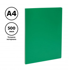 Папка с пружинным скоросшивателем СТАММ А4, 14мм, 500мкм, пластик, зеленая