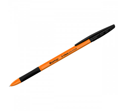 Ручка шариковая Berlingo "Tribase grip orange" черная, 0,7мм, грип